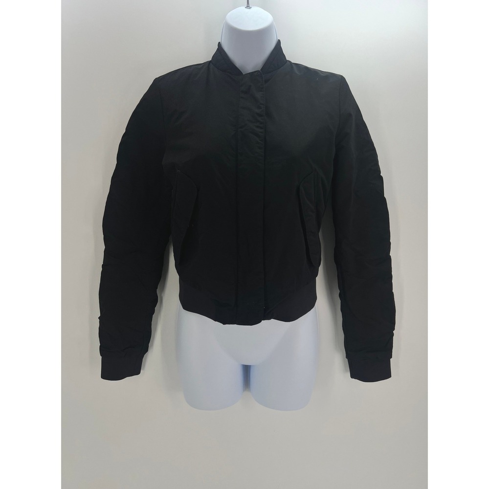 Lululemon Women Size 2 Warm Two Ways‎ Black Reversible Full Zip Bomber Jacket